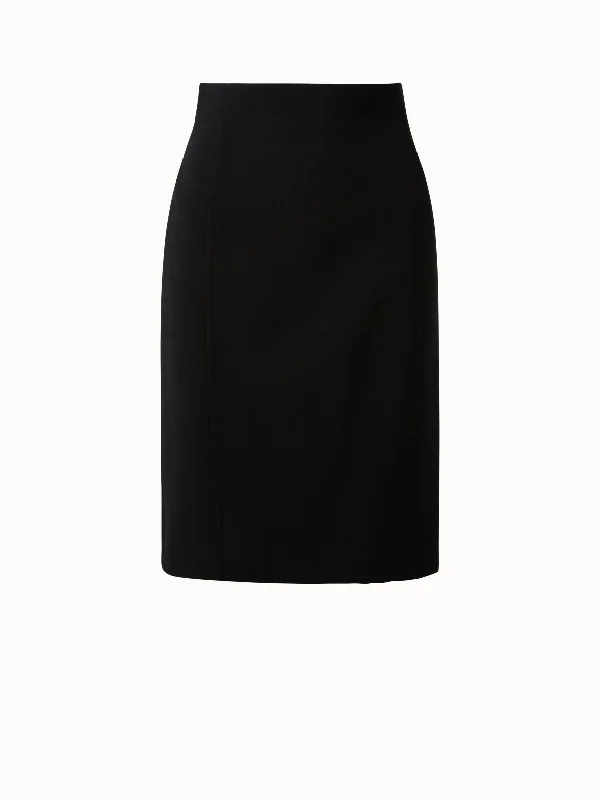 Pencil Skirt from Wool Double-Face with Back Slits