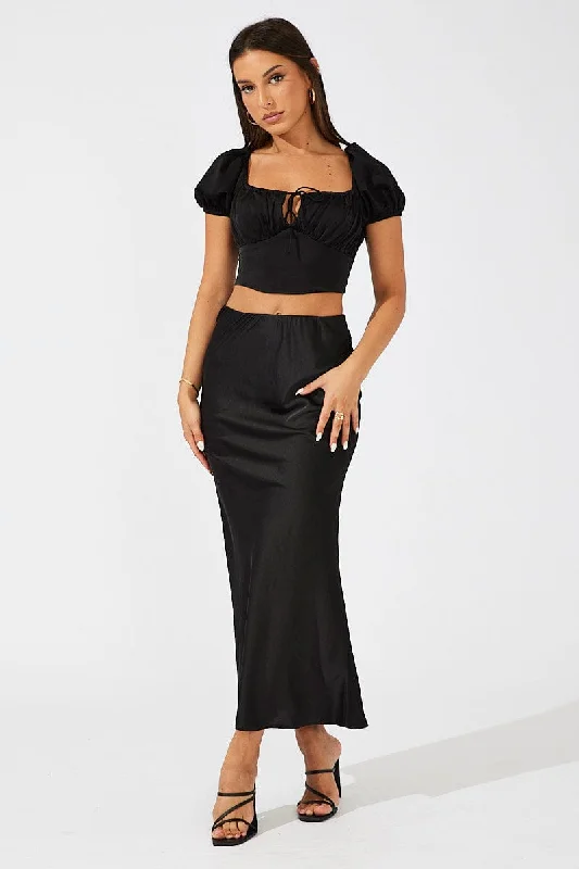 Black Corset Top Short Sleeve