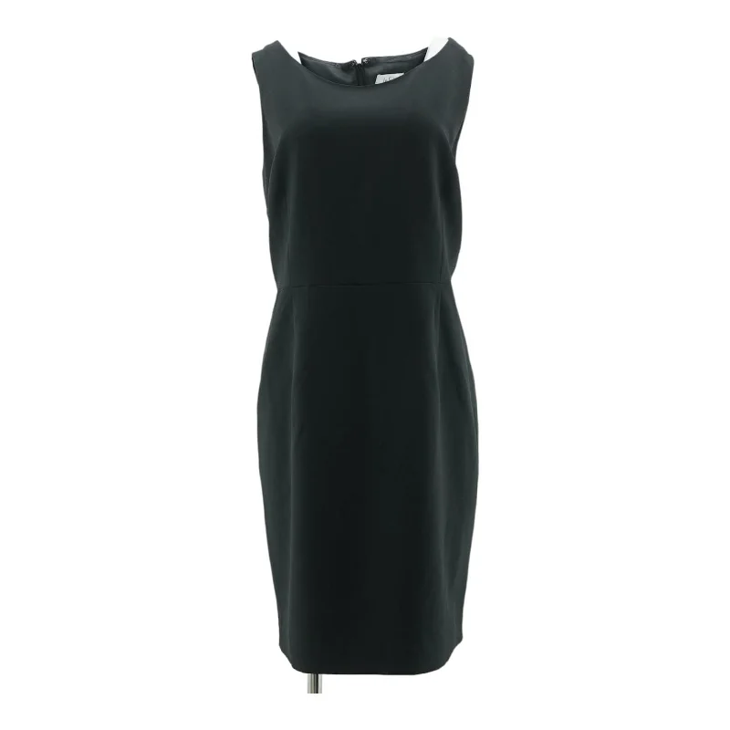 Black Solid Midi Dress