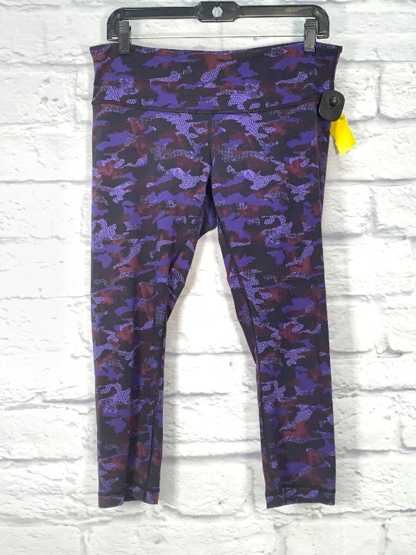 Athletic Leggings By Lululemon In Black & Purple, Size: M