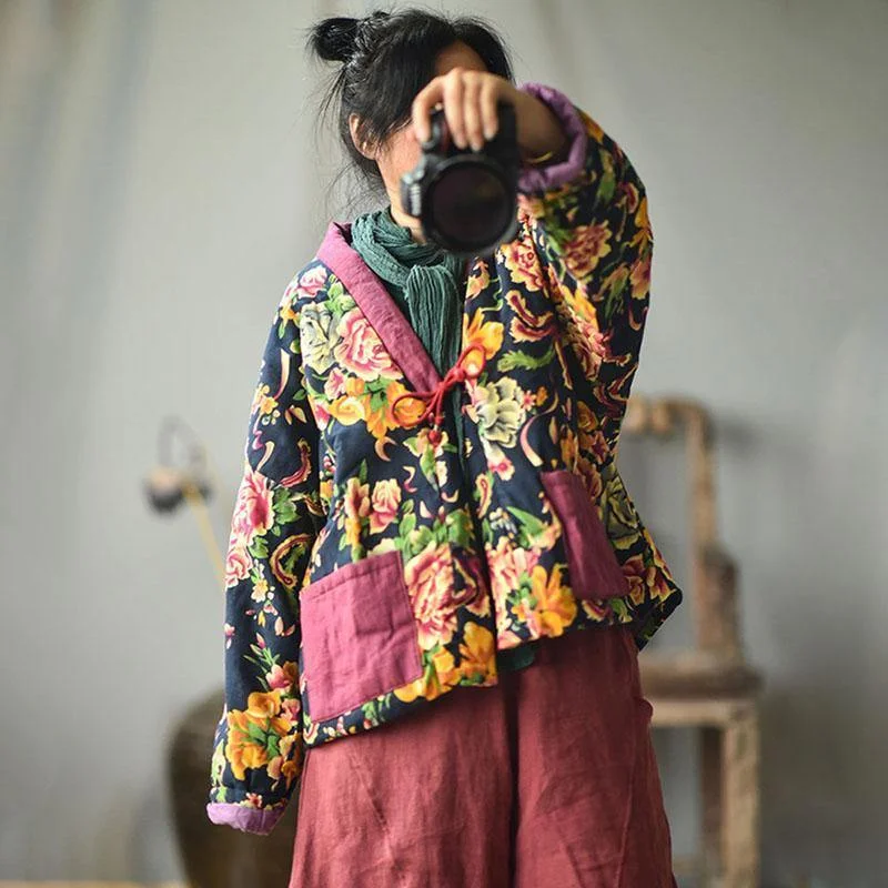 Casual Flower Down  Coat Parkas